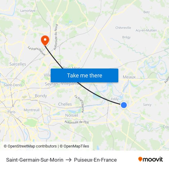 Saint-Germain-Sur-Morin to Puiseux-En-France map