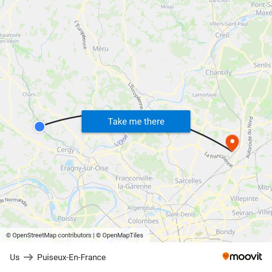 Us to Puiseux-En-France map