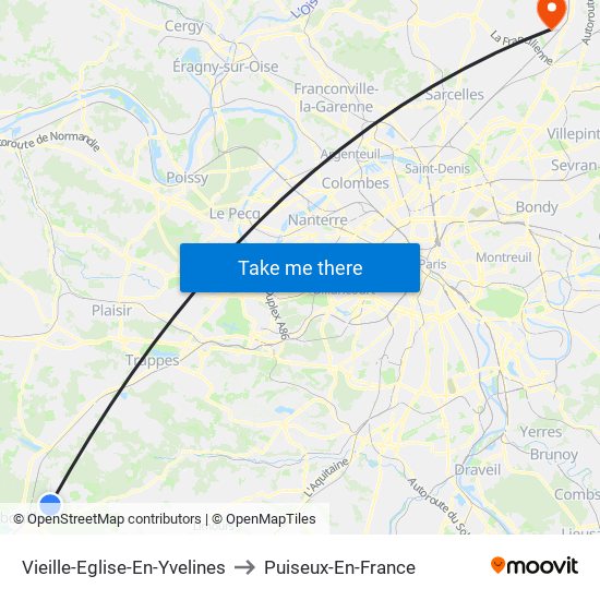 Vieille-Eglise-En-Yvelines to Puiseux-En-France map