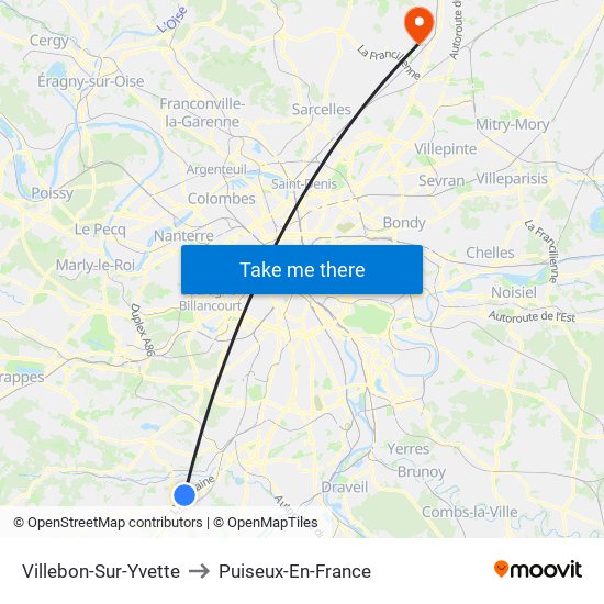 Villebon-Sur-Yvette to Puiseux-En-France map