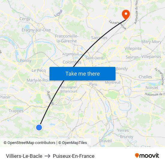 Villiers-Le-Bacle to Puiseux-En-France map