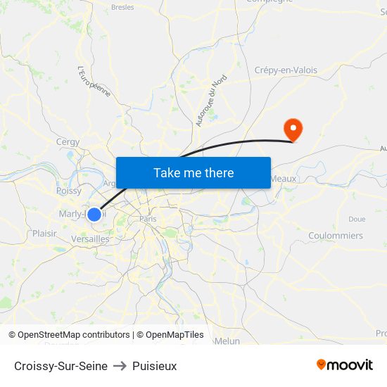 Croissy-Sur-Seine to Puisieux map