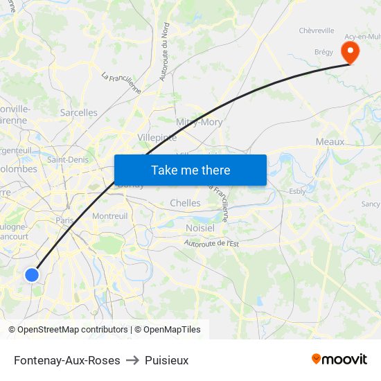 Fontenay-Aux-Roses to Puisieux map