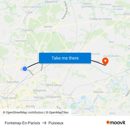Fontenay-En-Parisis to Puisieux map