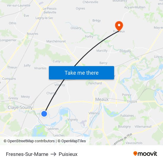 Fresnes-Sur-Marne to Puisieux map