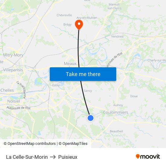 La Celle-Sur-Morin to Puisieux map