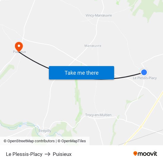 Le Plessis-Placy to Puisieux map