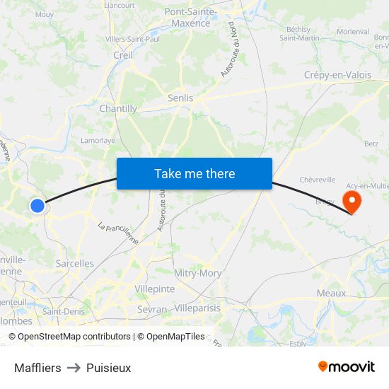 Maffliers to Puisieux map