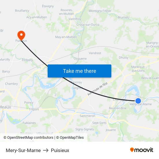 Mery-Sur-Marne to Puisieux map