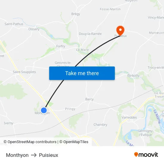 Monthyon to Puisieux map