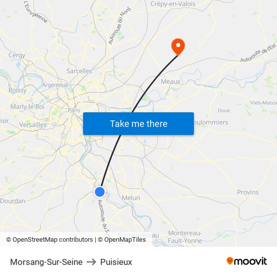Morsang-Sur-Seine to Puisieux map