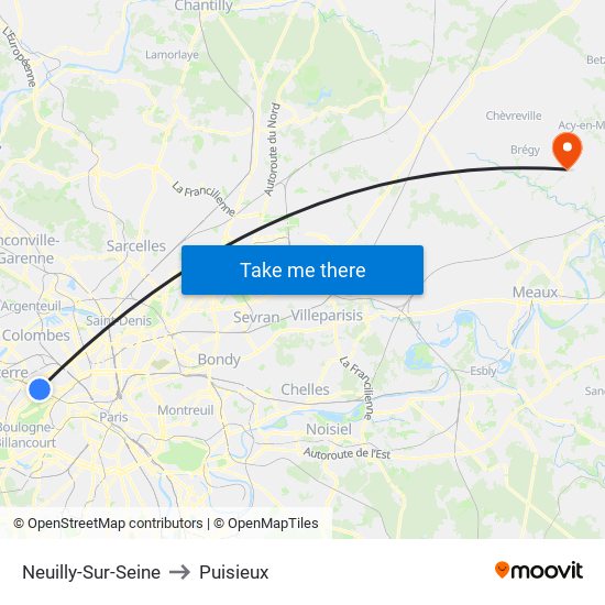 Neuilly-Sur-Seine to Puisieux map