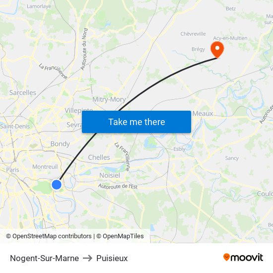 Nogent-Sur-Marne to Puisieux map