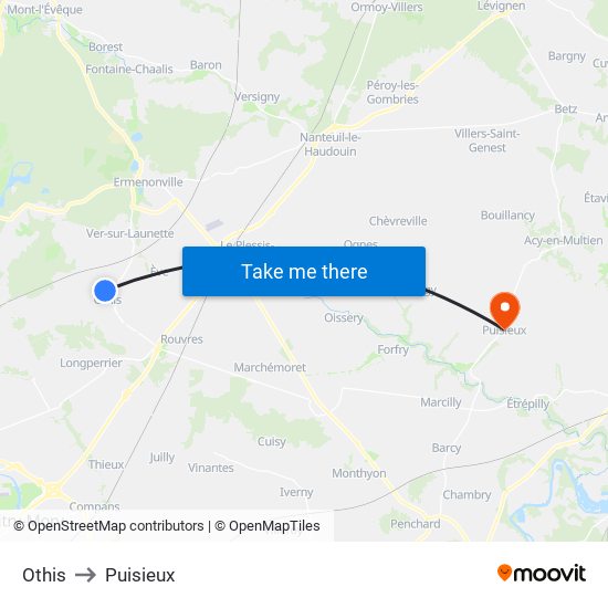 Othis to Puisieux map