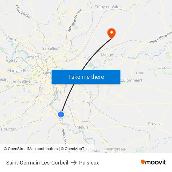 Saint-Germain-Les-Corbeil to Puisieux map