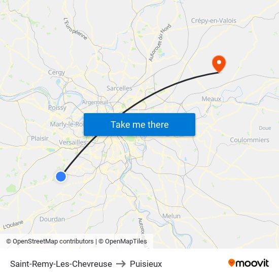 Saint-Remy-Les-Chevreuse to Puisieux map