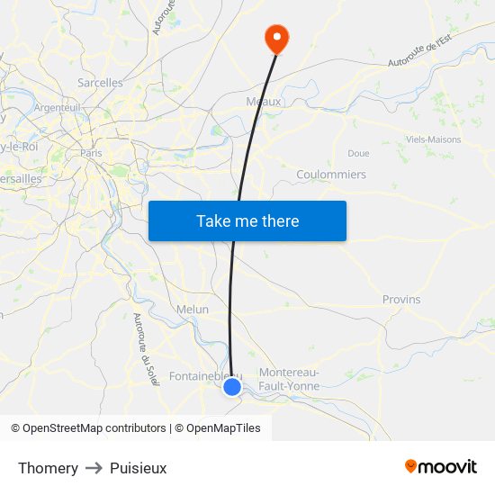Thomery to Puisieux map