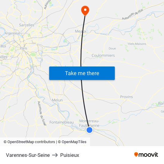 Varennes-Sur-Seine to Puisieux map