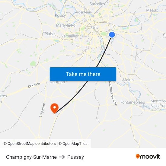 Champigny-Sur-Marne to Pussay map