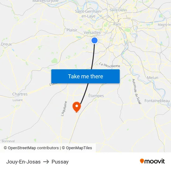 Jouy-En-Josas to Pussay map