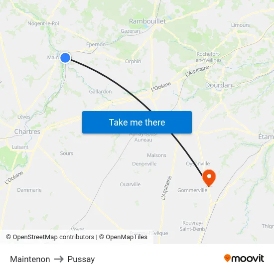 Maintenon to Pussay map