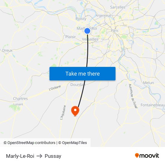 Marly-Le-Roi to Pussay map