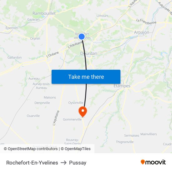 Rochefort-En-Yvelines to Pussay map