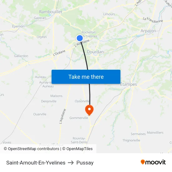 Saint-Arnoult-En-Yvelines to Pussay map