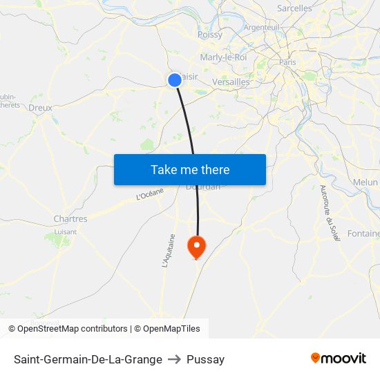 Saint-Germain-De-La-Grange to Pussay map