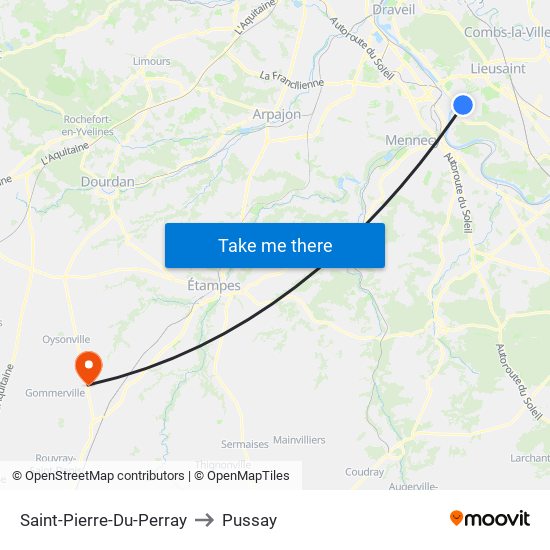 Saint-Pierre-Du-Perray to Pussay map