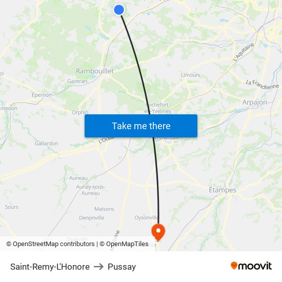 Saint-Remy-L'Honore to Pussay map