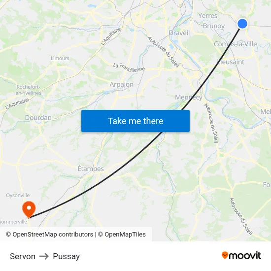Servon to Pussay map