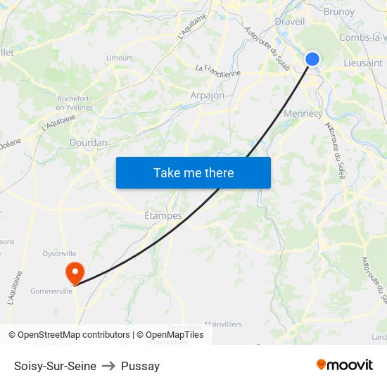 Soisy-Sur-Seine to Pussay map