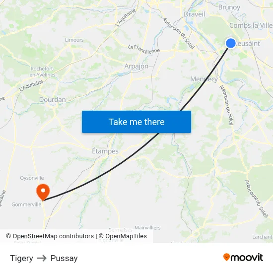 Tigery to Pussay map