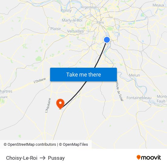 Choisy-Le-Roi to Pussay map