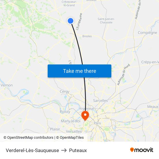 Verderel-Lès-Sauqueuse to Puteaux map