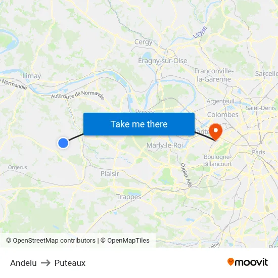 Andelu to Puteaux map