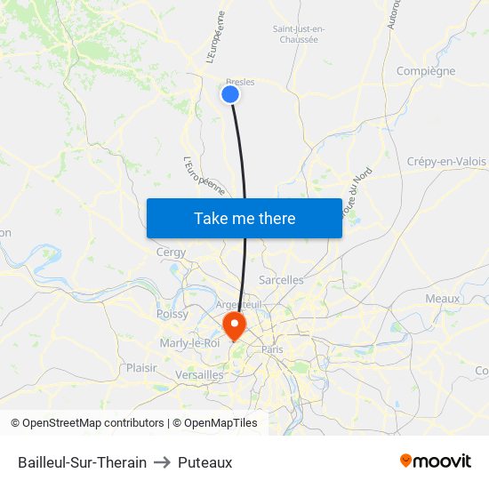 Bailleul-Sur-Therain to Puteaux map