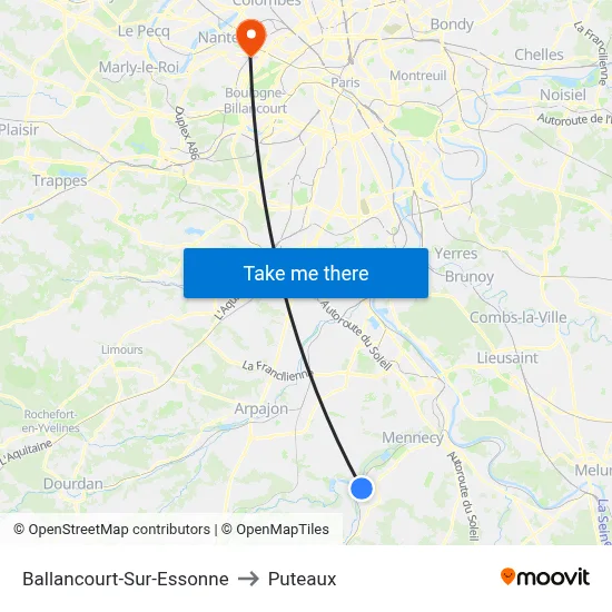 Ballancourt-Sur-Essonne to Puteaux map