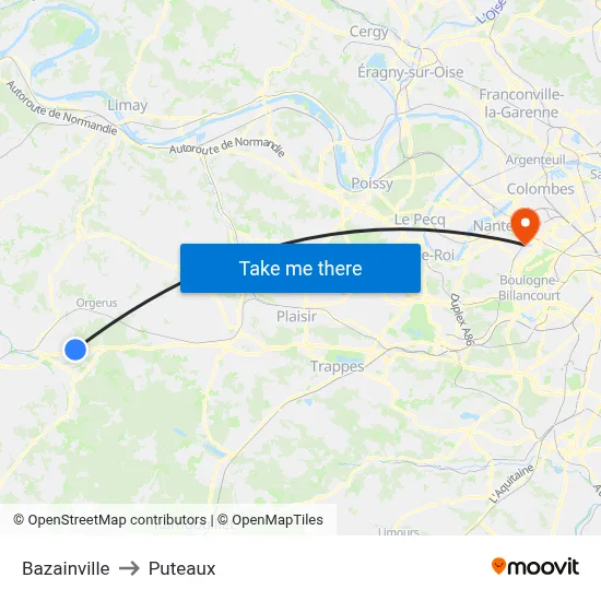 Bazainville to Puteaux map