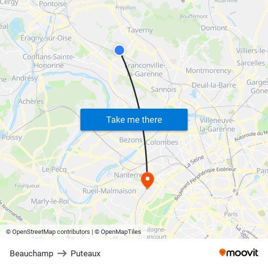 Beauchamp to Puteaux map
