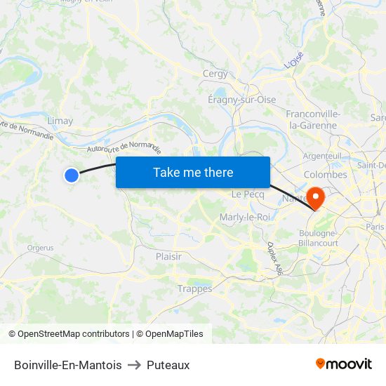 Boinville-En-Mantois to Puteaux map