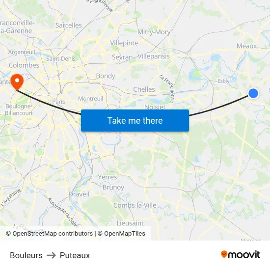 Bouleurs to Puteaux map
