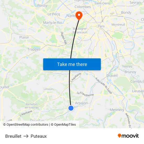 Breuillet to Puteaux map