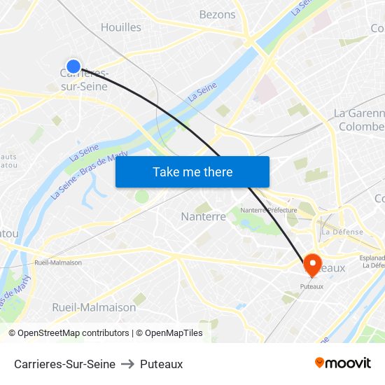 Carrieres-Sur-Seine to Puteaux map