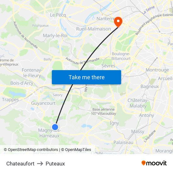 Chateaufort to Puteaux map