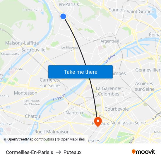 Cormeilles-En-Parisis to Puteaux map