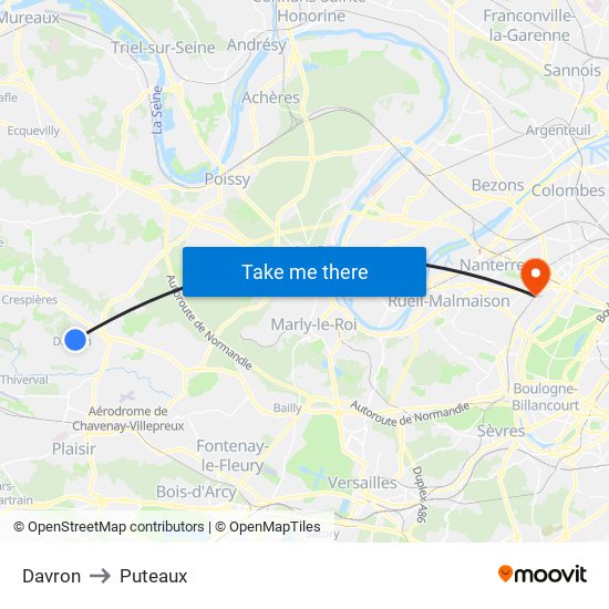 Davron to Puteaux map