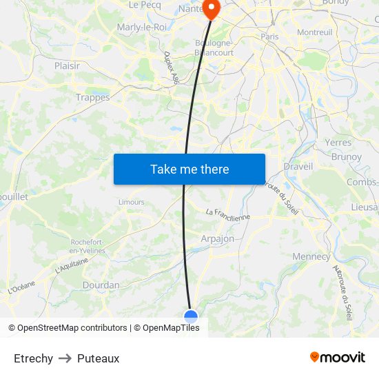 Etrechy to Puteaux map