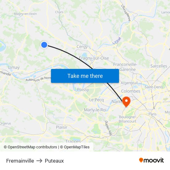 Fremainville to Puteaux map